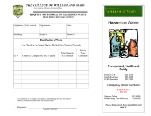 Identification of Waste - College of William and Mary