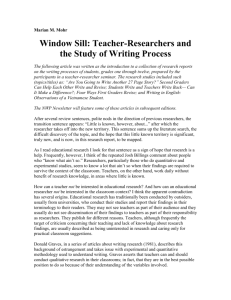 Window Sill: Teacher-Researchers and the Study of Writing Process