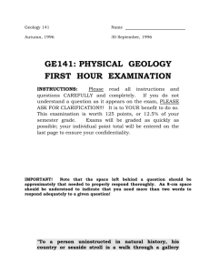 First Hour Exam, Fall, 1996
