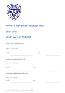 Melrose High School Strategic Plan 2014