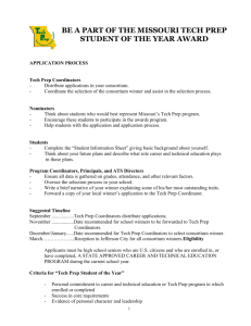 be a part of the missouri tech prep student of the year award