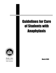 Guidelines for Care of Students with Severe Food Allergies