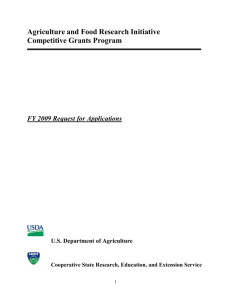 National Research Initiative Competitive Grants Program FY