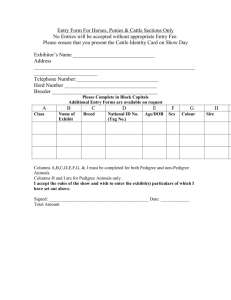 Entry Form For Horses, Ponies & Cattle Sections Only