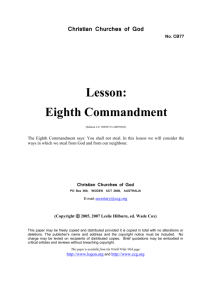 Lesson: Eighth Commandment (No. CB77)