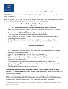 Graduate International Student Admission Requirements