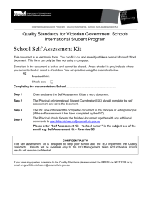 Quality Standards, School Self-Assessment Kit