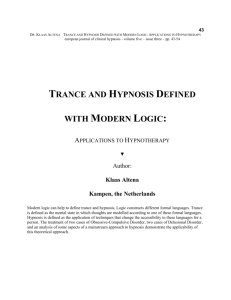 Trance and hypnosis defined with formal logic: