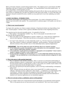 Write up a research design outline (about 2