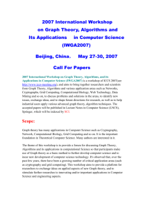 2007 International Workshop on Graph Theory, Algorithms and Its