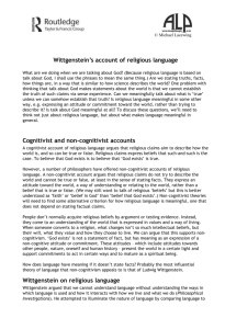 Microsoft Word - Wittgenstein religious languagex