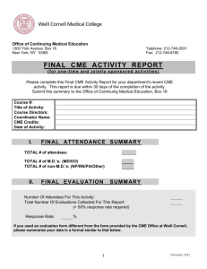 Final CME Activity Report