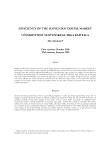 efficiency of the slovenian capital market