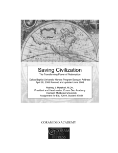 Saving Civilization, The Transforming Power of Redemption