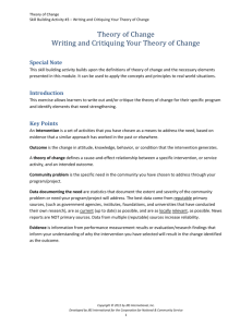Theory of Change Activity & Checklist