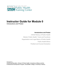 Instructor Guide for Module 0 - Empire State Public Health Training