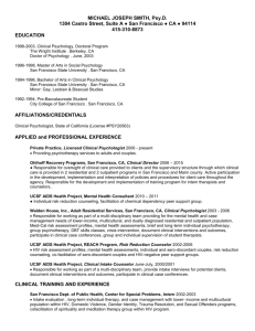 CV/Resume - Michael J. Smith, Psy.D.