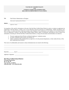WAIVER OF CONFIDENTIALITY - Red Mesa Unified School District