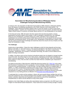 Association for Manufacturing Excellence Whitepaper Series