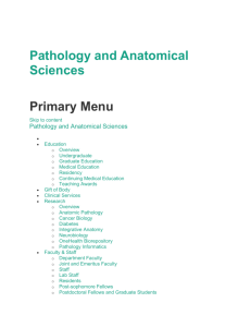 CURRICULUM VITAE - Pathology and Anatomical Sciences