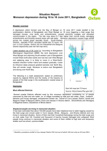 Oxfam Situation Report Monsoon depression June11