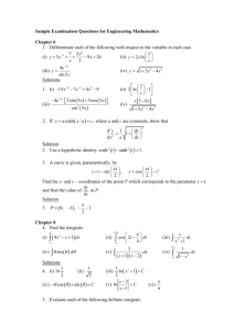 Sample Examination Questions for Engineering