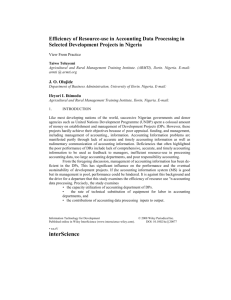 Efficiency of Resource-use in Accounting Data Processing in