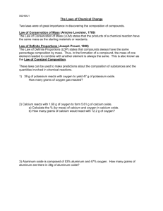 SCH3U Laws of Chemical Change note and practice questions
