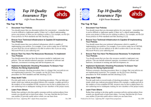 Top 10 Quality Assurance Tips