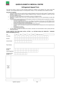 Infringement Appeal Form - Queen Elizabeth II Medical Centre