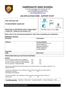 Application form - Teaching