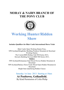 MORAY & NAIRN BRANCH OF THE PONY CLUB Working Hunter