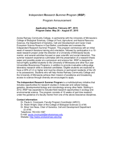 Independent Research Summer Program (IRSP)