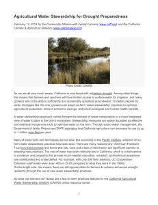 Agricultural Water Stewardship for Drought Preparedness