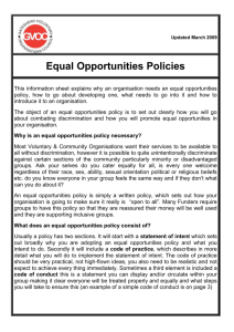 Equal Opportunities Policies