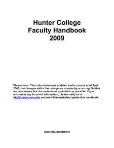 Fulltime Faculty Handbook - 2009 - Hunter College