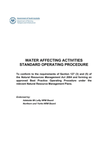 Water Affecting Activities Permits Standard Operating Procedure