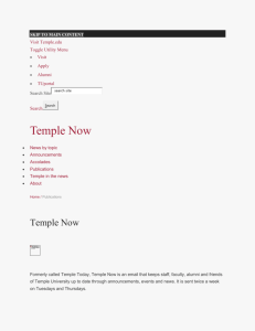 Publications | Temple Now