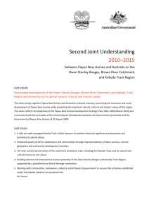 Kokoda - Second Joint Understanding 2010-2015