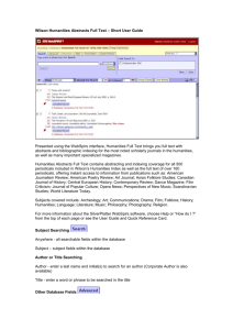 Wilson Humanities Abstracts Full Text – Short User Guide