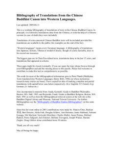 Bibliography of Translations from the Chinese Buddhist Canon into