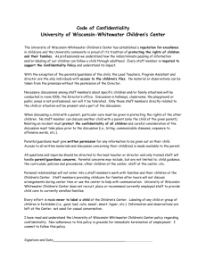 Code of Confidentiality - University of Wisconsin Whitewater