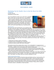 Marketing Tea for Health: How to Get the Word Out