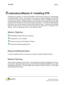 Laboratory Mission 0: Installing STK