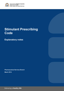 Stimulant prescribing code explanatory notes