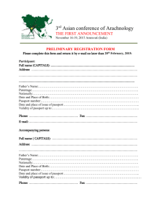 3rd Asian conference of Arachnology The First ANNOUNCEMENT