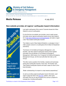 New website provides all regions` earthquake hazard information