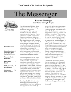 January February 2016 Messenger - The Church of St. Andrew the
