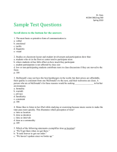 Sample Final Exam Questions S2010
