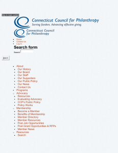 Site Search | Connecticut Council for Philanthropy